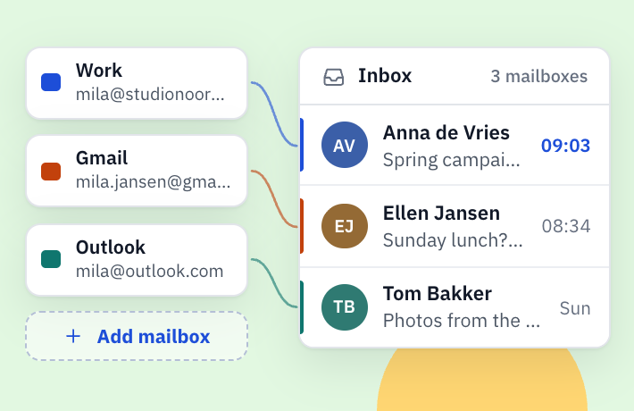 Elk adres. Eén inbox.
